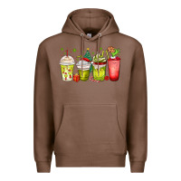 Chestnut Christmas characters coffee cups Premium Hoodie - MaliasSmallBusiness