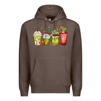 Coffee Christmas characters coffee cups Premium Hoodie - MaliasSmallBusiness