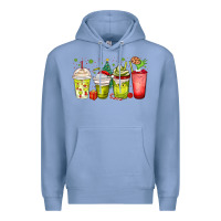 Colony Blue Christmas characters coffee cups Premium Hoodie - MaliasSmallBusiness