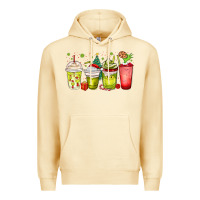 Pina Colada Christmas characters coffee cups Premium Hoodie - MaliasSmallBusiness