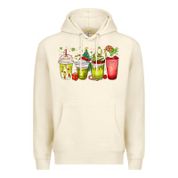 Sandshell Christmas characters coffee cups Premium Hoodie - MaliasSmallBusiness