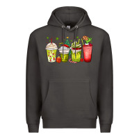 Smoke Christmas characters coffee cups Premium Hoodie - MaliasSmallBusiness
