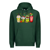 Sports Green Christmas characters coffee cups Premium Hoodie - MaliasSmallBusiness