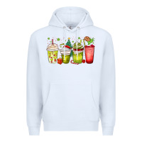 White Christmas characters coffee cups Premium Hoodie - MaliasSmallBusiness