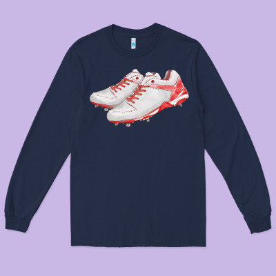 Red Cleats Fa Element Long Sleeve Tee Designed By Fadigitalartstudio