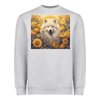 Heather Grey samoyed Heavyweight Sweatshirt - Unal Design