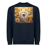 Navy samoyed Heavyweight Sweatshirt - Unal Design