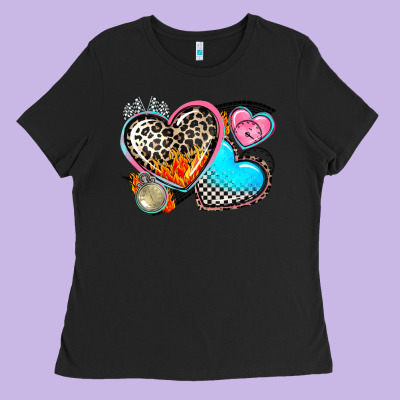 Western Leopard  Racing  Hearts Ladies Tee Designed By Adodesignshop