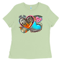 Matcha western leopard  racing  hearts Ladies Tee - AdoDesignShop