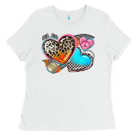 White western leopard  racing  hearts Ladies Tee - AdoDesignShop