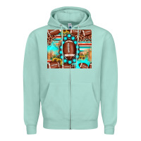 Football Leopard Turquoise Gemstone Sunflower Zipper Hoodie | Teevron