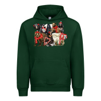 Forest Green Christmas Bear Family Urban Hoodie - LillyAllenDesigns