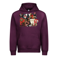 Mauve Wine Christmas Bear Family Urban Hoodie - LillyAllenDesigns