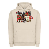 Pigment French Oak Christmas Bear Family Urban Hoodie - LillyAllenDesigns