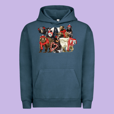 Christmas Bear Family Urban Hoodie Designed By Lillyallendesigns