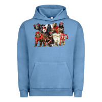 Pigment Pebble Blue Christmas Bear Family Urban Hoodie - LillyAllenDesigns