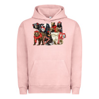 Pigment Salmon Christmas Bear Family Urban Hoodie - LillyAllenDesigns