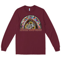 Burgundy autism avareness football Long Sleeve Tee - SublimationCraftShop