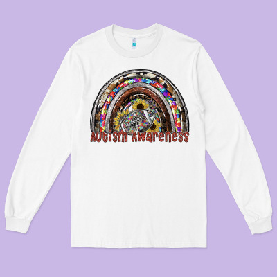 Autism Avareness Football Long Sleeve Tee Designed By Sublimationcraftshop