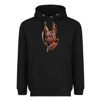 Black Orangutan And Baby Heavyweight Hoodie - LillyAllenDesigns