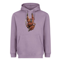 Lavender Orangutan And Baby Heavyweight Hoodie - LillyAllenDesigns