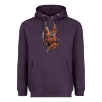 Plum Orangutan And Baby Heavyweight Hoodie - LillyAllenDesigns