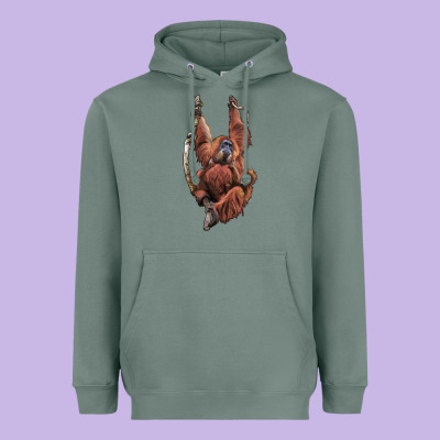 Orangutan And Baby Heavyweight Hoodie Designed By Lillyallendesigns