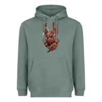Sage Orangutan And Baby Heavyweight Hoodie - LillyAllenDesigns