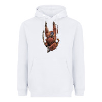 White Orangutan And Baby Heavyweight Hoodie - LillyAllenDesigns