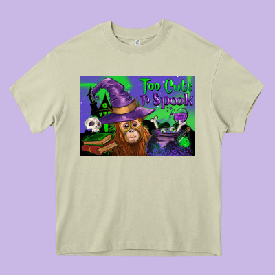 Too Cute To Spook Baby Orangutan Heavy Core Tee Designed By Lillyallendesigns