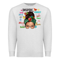 Oatmeal Heather Teacher messy bun caucasian Premium Sweatshirt - NancyCooperArtShop