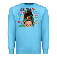 Ocean Blue Teacher messy bun caucasian Premium Sweatshirt - NancyCooperArtShop