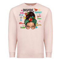 Pale Pink Teacher messy bun caucasian Premium Sweatshirt - NancyCooperArtShop