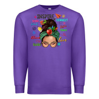 Purple Teacher messy bun caucasian Premium Sweatshirt - NancyCooperArtShop
