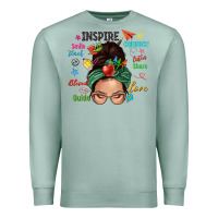 Seafoam Teacher messy bun caucasian Premium Sweatshirt - NancyCooperArtShop