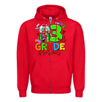 Red 3 rd grade is so sweet Zipper Hoodie - AdoDesignShop