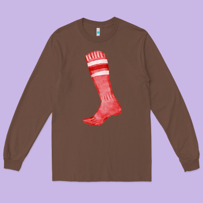 Red Sock Fa Element Long Sleeve Tee Designed By Fadigitalartstudio