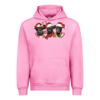 Fuchsia Pink Christmas Black Angus Cows Urban Hoodie - LillyAllenDesigns