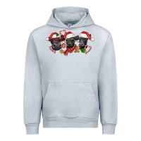 Heather Grey Christmas Black Angus Cows Urban Hoodie - LillyAllenDesigns
