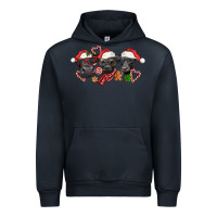 Navy Christmas Black Angus Cows Urban Hoodie - LillyAllenDesigns