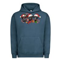 Pigment Midnight Navy Christmas Black Angus Cows Urban Hoodie - LillyAllenDesigns