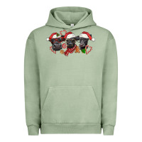 Pigment Oil Green Christmas Black Angus Cows Urban Hoodie - LillyAllenDesigns