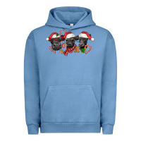 Pigment Pebble Blue Christmas Black Angus Cows Urban Hoodie - LillyAllenDesigns
