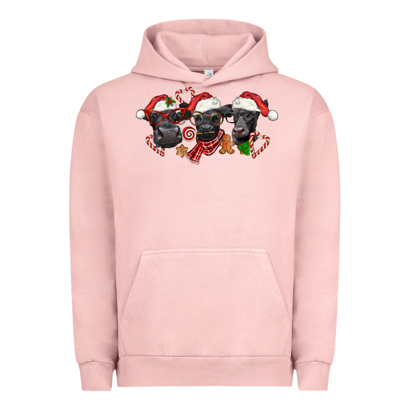 Christmas Black Angus Cows Urban Hoodie by LillyAllenDesigns | Teevron