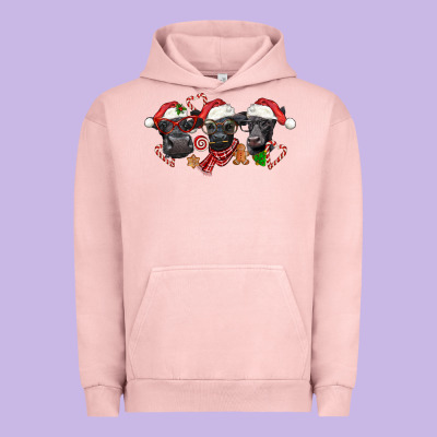 Christmas Black Angus Cows Urban Hoodie Designed By Lillyallendesigns