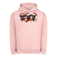 Pigment Salmon Christmas Black Angus Cows Urban Hoodie - LillyAllenDesigns