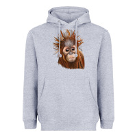 Heather Grey baby orangutan Heavyweight Hoodie - LillyAllenDesigns