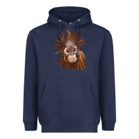 Navy baby orangutan Heavyweight Hoodie - LillyAllenDesigns