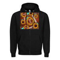 Black football leopard sunflower Zipper Hoodie - JahusDesignShop