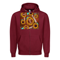 Football Leopard Sunflower Zipper Hoodie | Teevron